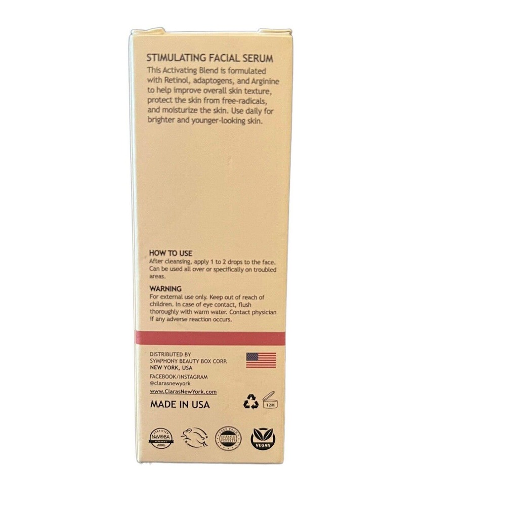 CLARA'S NEW YORK Face Serum Vitamin E RT Retinol Stimulating 1oz 30mL Full Size - Picture 3 of 7